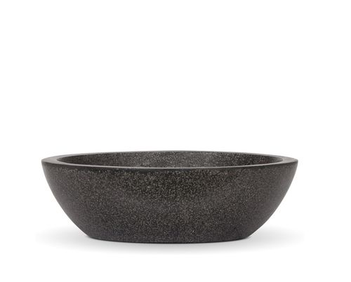Plastic planter - LUX : TERRAZZO BOWL FLAT - Capi - round / contemporary / outdoor