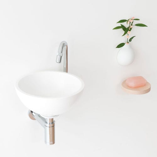 Wall-mounted hand basin - NOON - NotOnlyWhite - round / Solid Surface