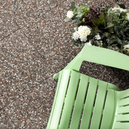 Outdoor tile EXPOSED AGGREGATE shaw brick floor / high