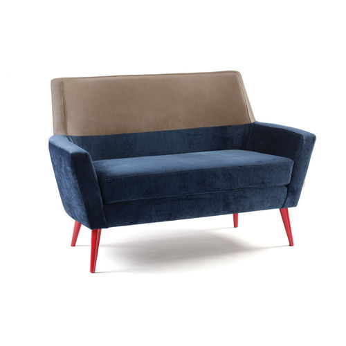 Contemporary sofa - DOBLE - Mambo Unlimited Ideas - fabric / leather / blue