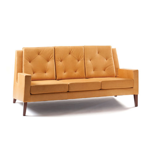 Contemporary sofa - GEO - Mambo Unlimited Ideas - fabric / leather / orange