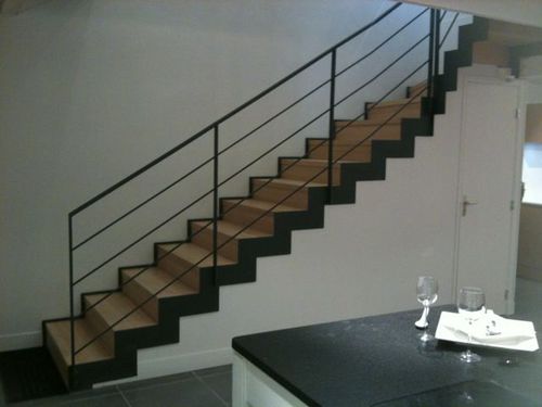 Quarter-turn staircase - CHERBOURG - ESCALIER DESIGN 14 - wooden step ...