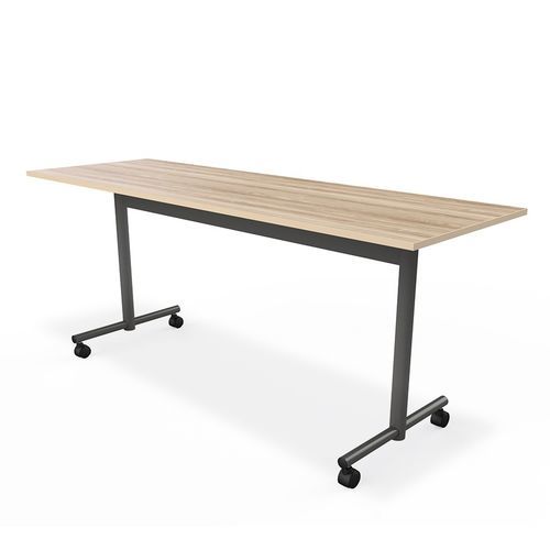 Contemporary conference table - FLIP-TOP - burgessfurniture - steel / high-pressure laminate / metal base