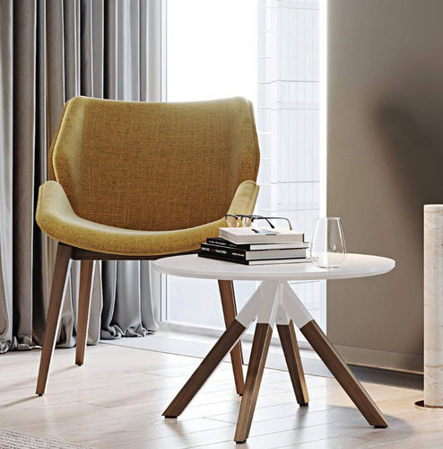 Contemporary armchair - WALSH - burgessfurniture - fabric / wooden / upholstered