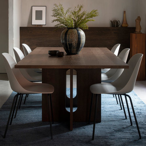 Contemporary dining table - ANDROGYNE  - AUDO - oak / wood veneer / aluminum base