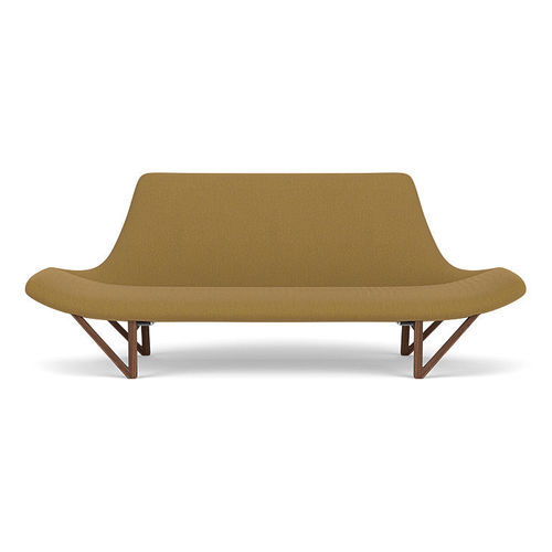 Contemporary sofa - PAGODE - AUDO - fabric / leather / walnut