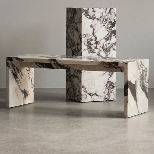 Contemporary coffee table - PLINTH BRIDGE - AUDO - marble / marble base ...