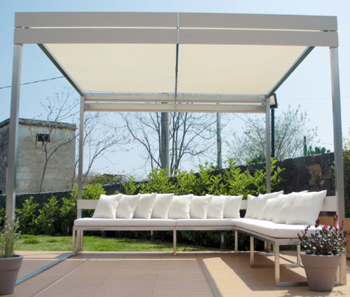 Stainless steel gazebo - MILLE RIGHE - D'Arrigo External Design - fabric roof