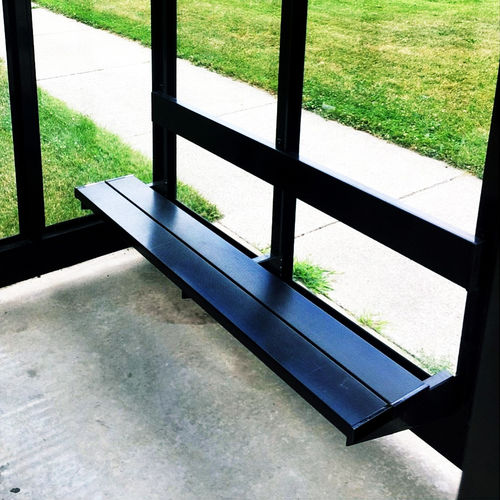 Contemporary public bench - Brasco International Inc. - aluminum / HDPE / with backrest