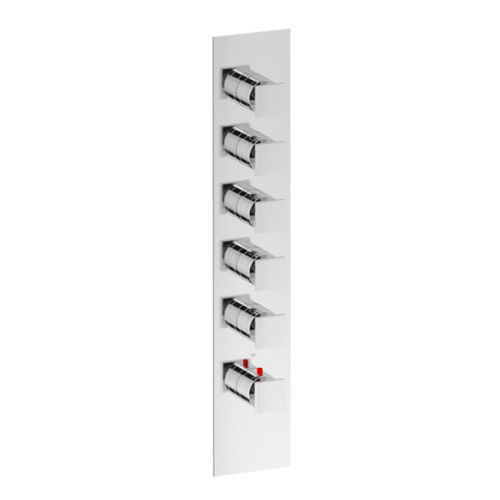 Shower mixer tap - SQUARE THERMO V5 - Aquademy - wall-mounted / thermostatic / chrome-plated brass