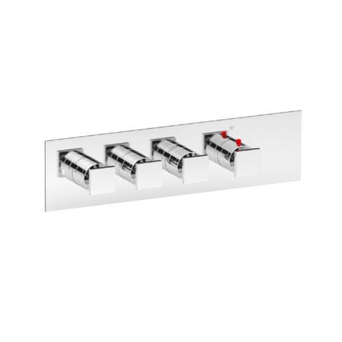 Shower mixer tap - SQUARE THERMO O3 - Aquademy - wall-mounted / thermostatic / chrome-plated brass