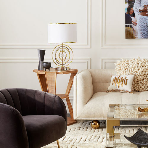Table lamp - ELECTRUM KINETIC - Jonathan Adler - nickel / polished brass / quartz crystal