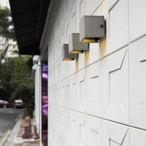 Contemporary wall light - V - BENTU DESIGN - outdoor / acrylic / concrete