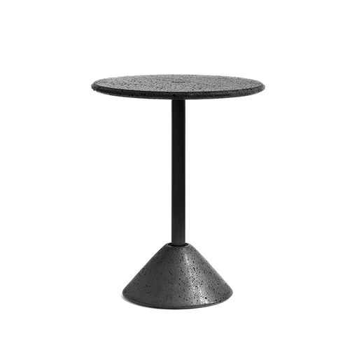 Contemporary high bar table - DING - BENTU DESIGN - marble / lava stone / powder-coated steel base