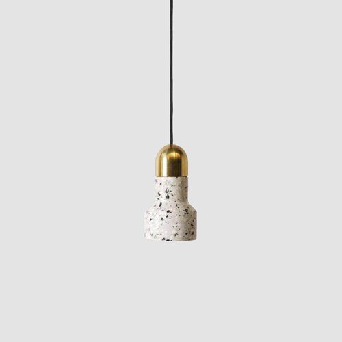 Pendant lamp - QIE - BENTU DESIGN - stainless steel / concrete / contemporary