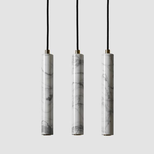 Pendant lamp - BANG - BENTU DESIGN - aluminum / brass / marble