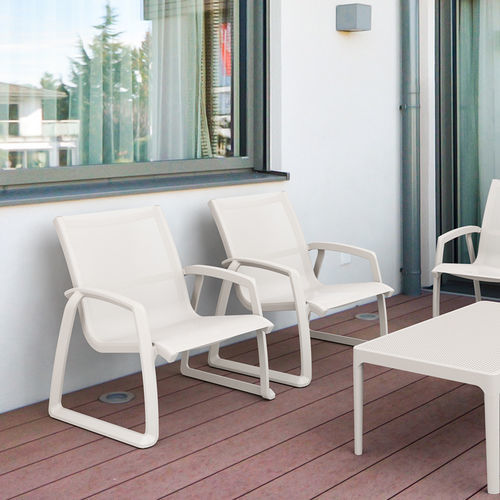 Contemporary lounge chair - PACIFIC  - Siesta - Batyline® / fiberglass / gray