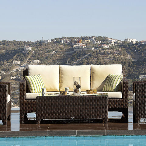 Contemporary sofa - BARCELONA - Rattan House - garden / multi-color / rattan