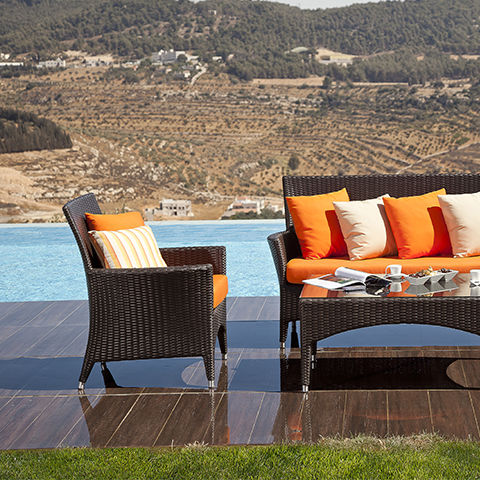 Contemporary armchair - CASTELLO - Rattan House - rattan / garden