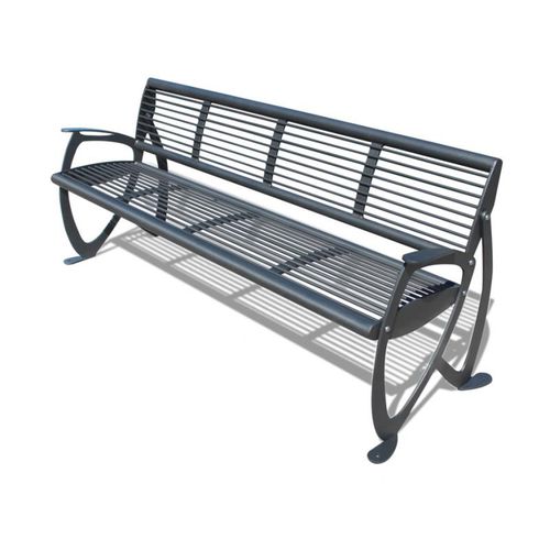 Contemporary public bench - PÖLSKA  - URBAN-NT - steel / with backrest / with armrests