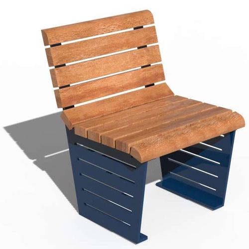 Contemporary chair - CEZANNE - URBAN-NT - outdoor / wooden / steel base