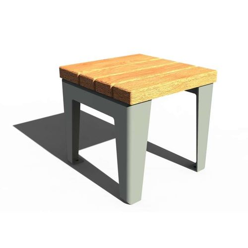 Contemporary stool - VÉGA - URBAN-NT - wooden / sheet metal base / for public space