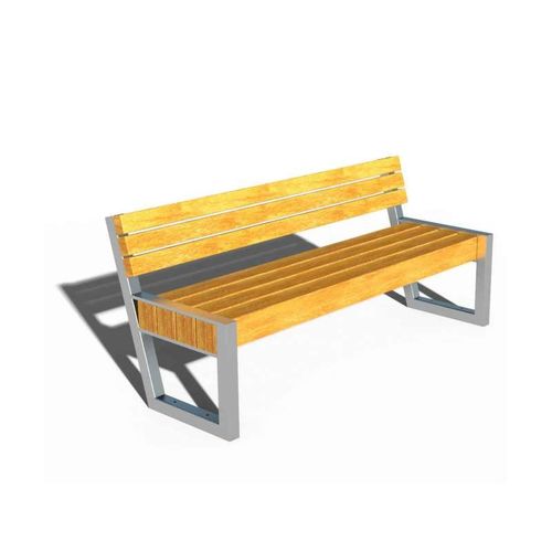 Contemporary public bench - COMBIKOT - URBAN-NT - exotic wood / steel / with backrest