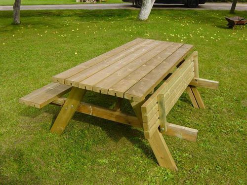 Contemporary picnic table - MÉSANGE - URBAN-NT - wooden / wooden base ...