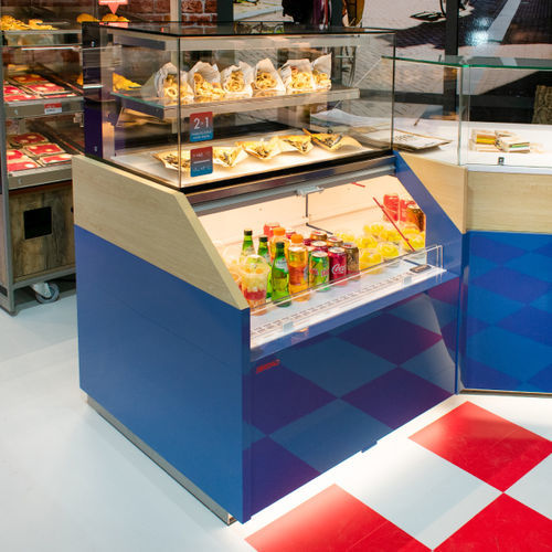 Counter refrigerated display case - FRESCO COMBI - JORDAO - for pastry shops / metal / with door