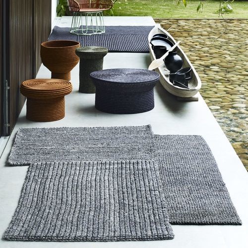 Contemporary rug - CABUYA - Ames design - plain / plant fiber / rectangular