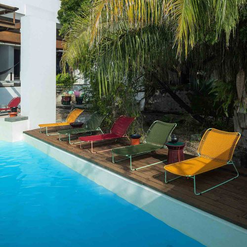 Contemporary sun lounger - CIELO - Ames design - PVC / recycled plastic / galvanised steel