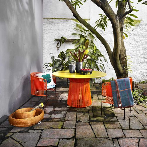 Contemporary dining table - CARIBE - Ames design - aluminum / recycled plastic / galvanised steel base