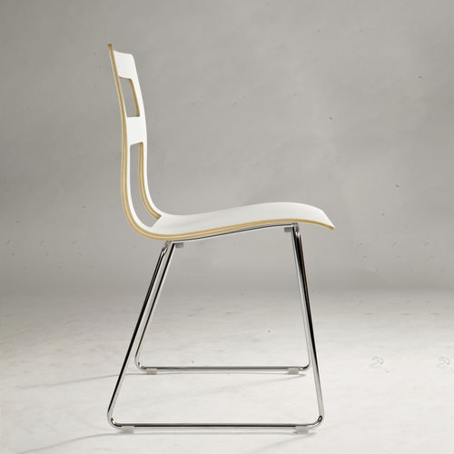 Scandinavian design chair - FINESTRA - Plycollection - indoor / molded plywood / wool