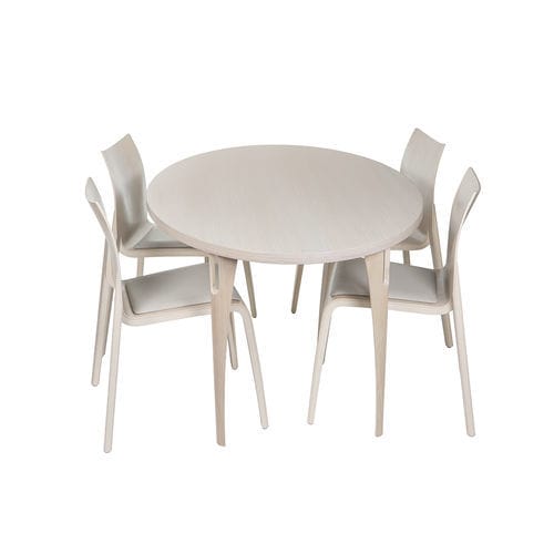 Contemporary table - CONE - Plycollection - wooden / wooden base / round
