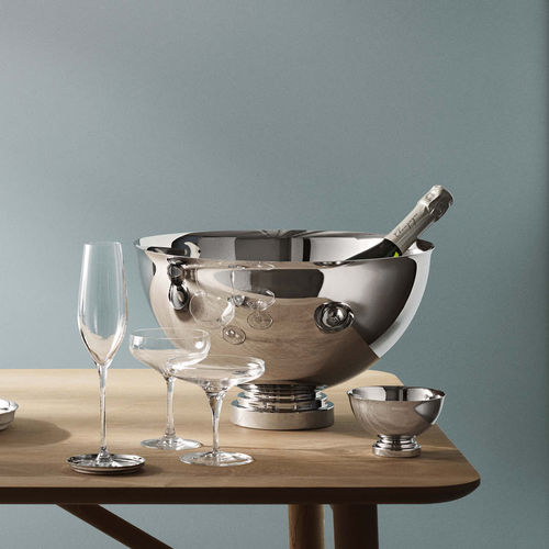 Polished stainless steel champagne bucket - MANHATTAN  - Georg Jensen