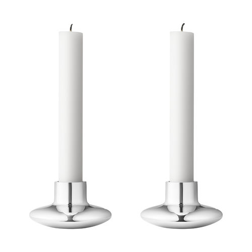 Polished stainless steel candle holder - KOPPEL - Georg Jensen