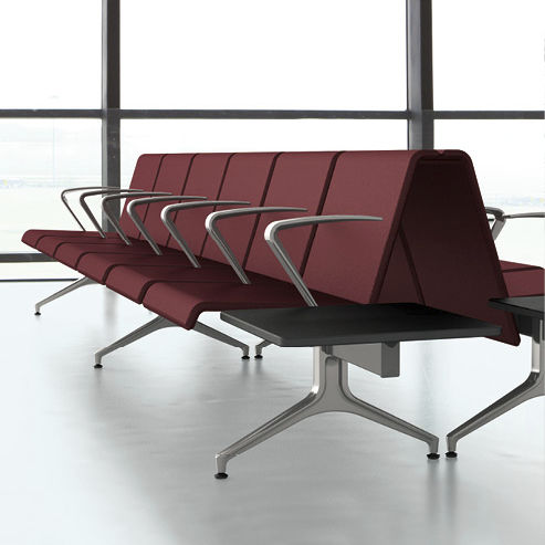 Aluminium beam chair - LINATE - Sesta - wenge / 6-person / indoor