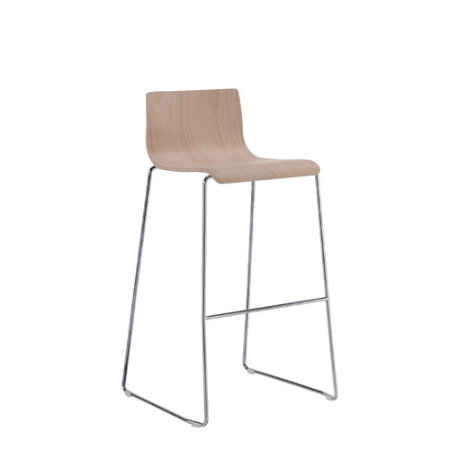 Contemporary bar stool - Q2 - Sesta - wooden / upholstered / commercial