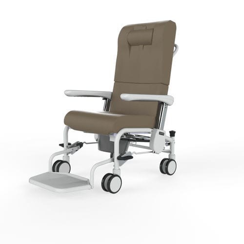 Leather medical chair - SÉLÉNÉ - Navailles - on casters / reclining / with legrest
