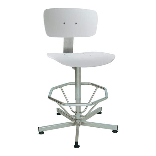 Stainless steel task chair - V-KORR - Navailles - star base / swivel / without armrests