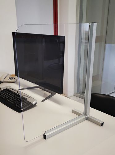 Desk mounted office divider - SAFE DESK - Movidos srl - Plexiglas® / aluminum / modular