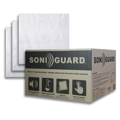Ceiling acoustic panel - SONIGUARD - Ceilume - polyester fiber / square / white