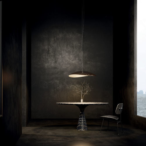 Contemporary table - TORRE MAXI - KREOO - marble / natural stone / marble base