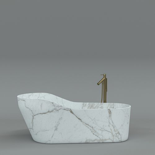 Free-standing bathtub - KALYPSO - KREOO - for homes / marble / contemporary