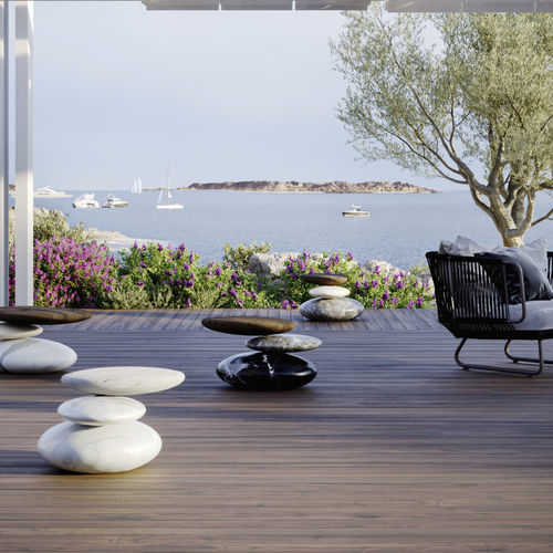 Contemporary chair - KEIR - KREOO - outdoor / indoor / marble