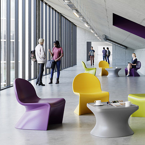 Contemporary fireside chair - RYNO® - Pineapple - polyethylene / green / yellow