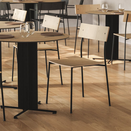 Contemporary chair - ALEX BISTRO - Omelette Editions - indoor / fabric / leather