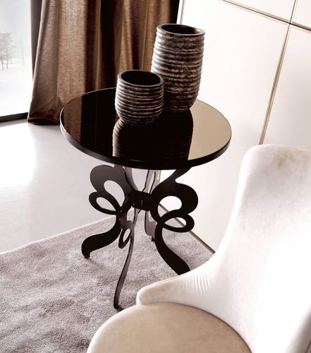 Traditional side table - CELINE - Corte Zari - wooden / glass / iron