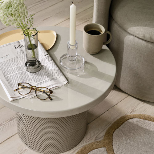 Contemporary side table - TULINA - broste - iron / enameled metal / iron base
