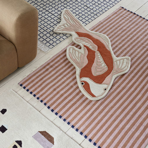Contemporary rug - KOI  - broste - animal motif / wool / cotton